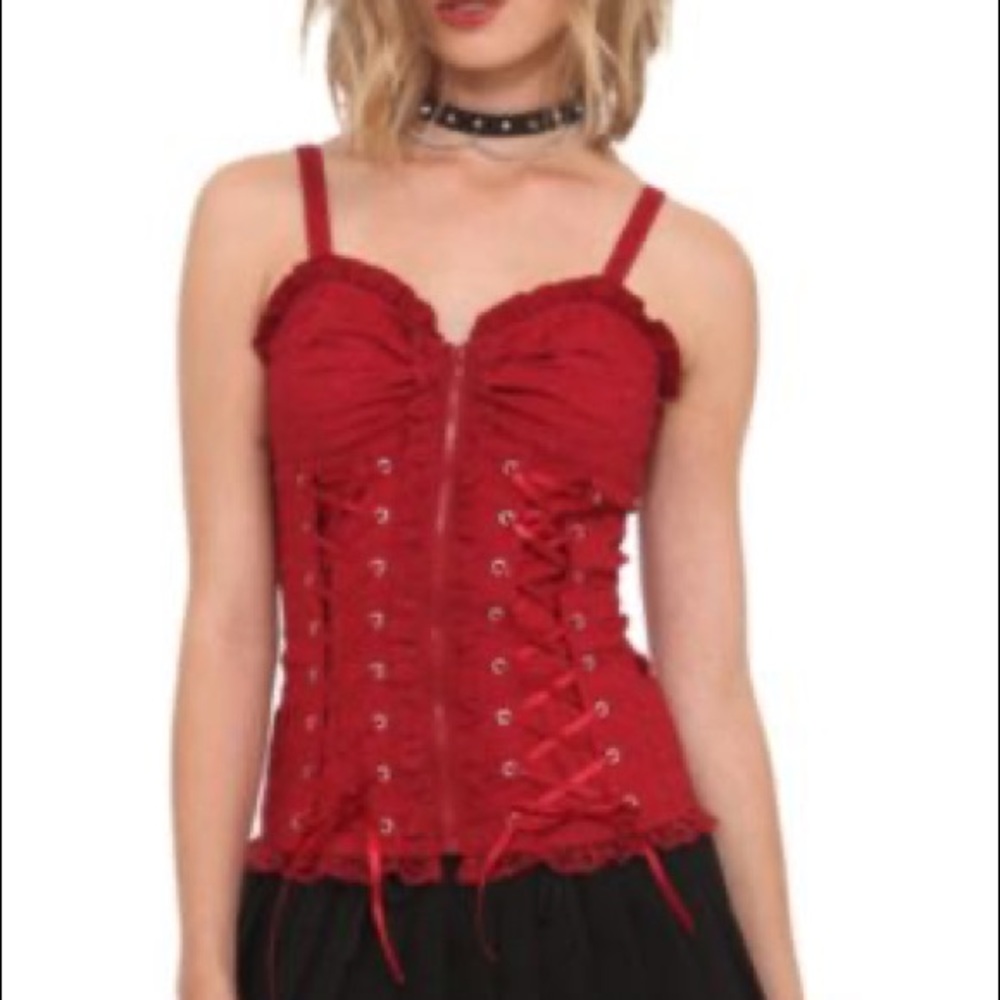 Royal bones red corset top